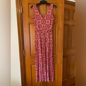 Boden Jersey Maxi Dress Size UK 8R US 4R Patriotic V Neck Sleeveless Summer